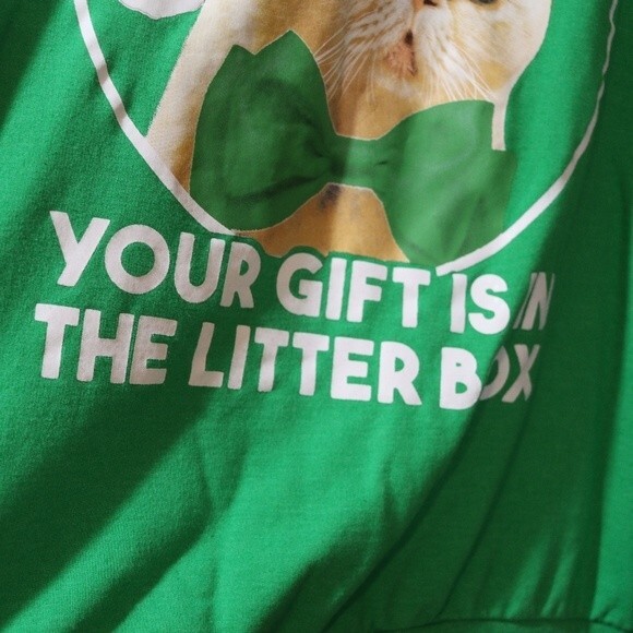 Mad Engine “Gift in the Litter Box” Grumpy Cat Ugly Christmas Sweatshirt XXL - Picture 6 of 13